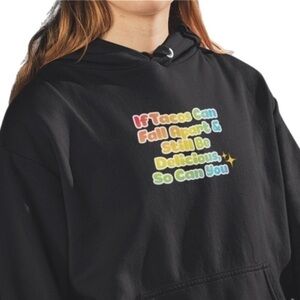 The Blind Medium Black Fleece Lined Hoodie ‘If Tacos Can Fall Apart”